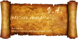 Váczi Abdiás névjegykártya